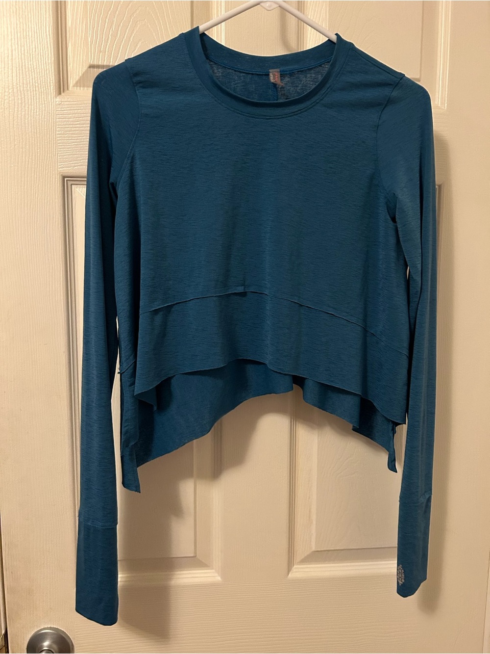 FP Movement by Free People Teal Layered High-Low Long Sleeve Top